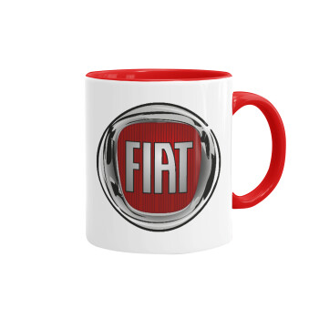 FIAT, Κούπα χρωματιστή κόκκινη, κεραμική, 330ml