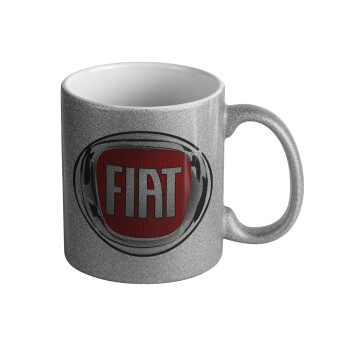 FIAT, Κούπα Ασημένια Glitter που γυαλίζει, κεραμική, 330ml