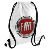 Backpack pouch GYMBAG white, with pocket (40x48cm) & thick cords