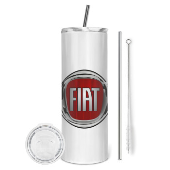 FIAT, Tumbler stainless steel 600ml, with metal straw & cleaning brush