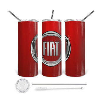 FIAT, 360 Eco friendly stainless steel tumbler 600ml, with metal straw & cleaning brush