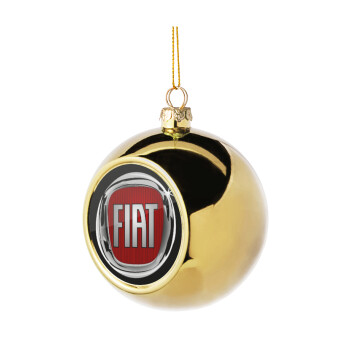 FIAT, Golden Christmas tree ball ornament 8cm