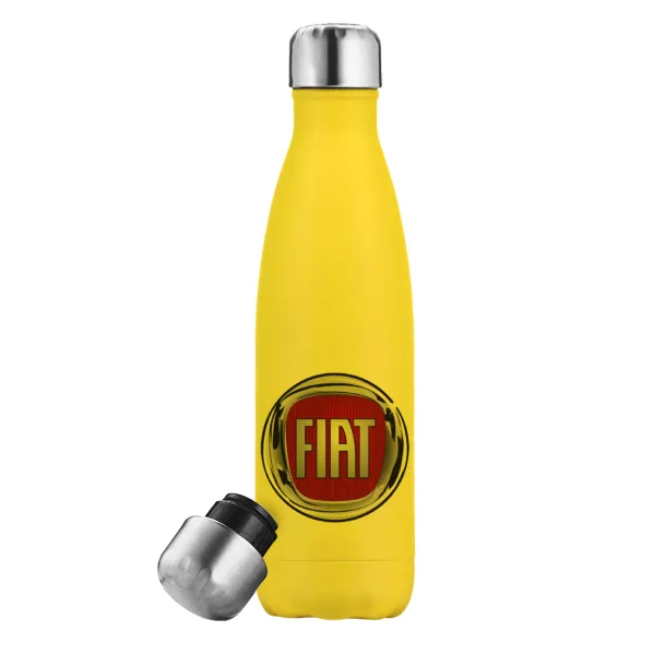 FIAT — Yellow Stainless Steel Metallic Thermos, double-walled, 500ml