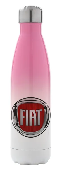 FIAT — Metal mug thermos Pink/White (Stainless steel), double wall, 500ml