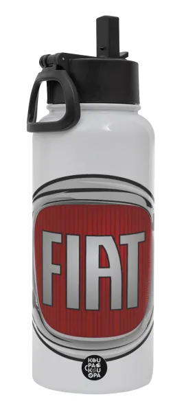 FIAT — Metal mug thermo White with Straw and Spout Lid (Stainless steel), double wall, 950ml