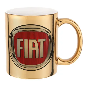 FIAT, Mug ceramic, gold mirror, 330ml