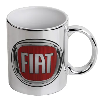 FIAT, Mug ceramic, silver mirror, 330ml