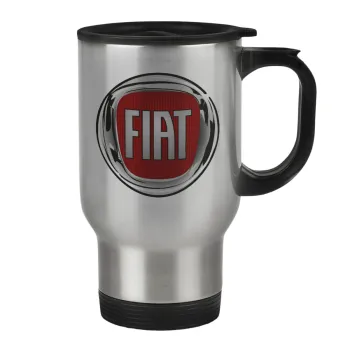 FIAT, Stainless steel travel mug with lid, double wall 450ml