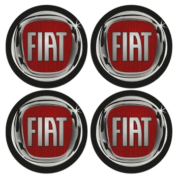 FIAT, SET of 4 round wooden coasters (9cm)