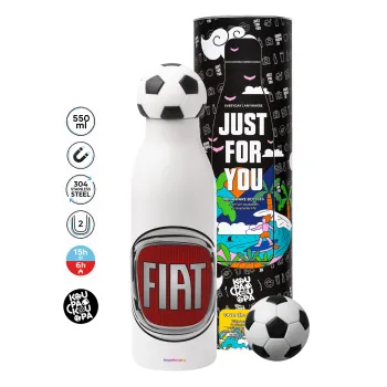 FIAT, Μπάλα ποδοσφαίρου μεταλλικό παγούρι θερμός, διπλού τοιχώματος, 550ml
