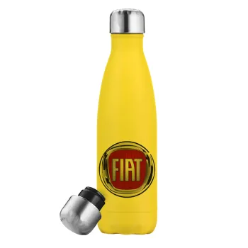 FIAT, Yellow Stainless Steel Metallic Thermos, double-walled, 500ml
