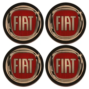 FIAT, ΣΕΤ x4 Σουβέρ ξύλινα στρογγυλά plywood (9cm)