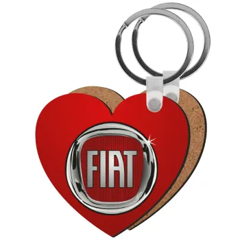 FIAT, Μπρελόκ Ξύλινο καρδιά MDF
