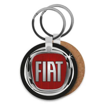 FIAT, Μπρελόκ Ξύλινο στρογγυλό MDF Φ5cm