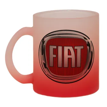 FIAT, Κούπα γυάλινη δίχρωμη με βάση το κόκκινο ματ, 330ml