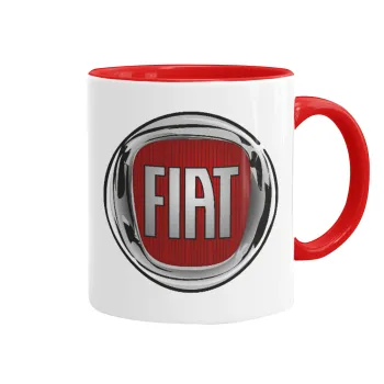FIAT, Κούπα χρωματιστή κόκκινη, κεραμική, 330ml
