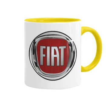 FIAT, Mug colored yellow, ceramic, 330ml