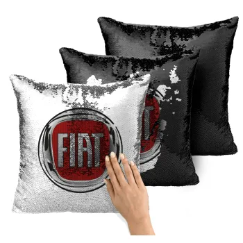 FIAT, Μαξιλάρι καναπέ Μαγικό Μαύρο με πούλιες 40x40cm περιέχεται το γέμισμα