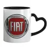 Mug heart black handle, ceramic, 330ml