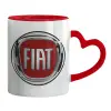 Mug heart red handle, ceramic, 330ml
