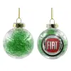 Transparent Christmas tree ball ornament with green filling 8cm