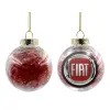 Transparent Christmas tree ball ornament with red filling 8cm