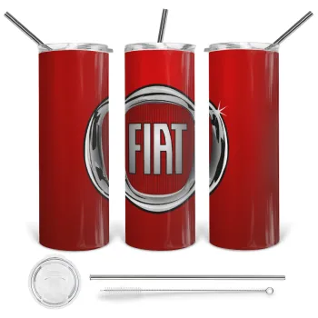 FIAT, Tumbler stainless steel 600ml, with metal straw & cleaning brush