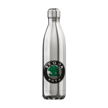 SKODA, Μεταλλικό παγούρι θερμός Inox (Stainless steel), διπλού τοιχώματος, 750ml