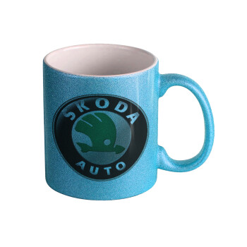 SKODA, Κούπα Σιέλ Glitter που γυαλίζει, κεραμική, 330ml