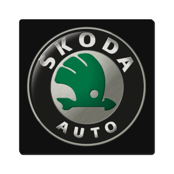 SKODA, Τετράγωνο μαγνητάκι ξύλινο 6x6cm