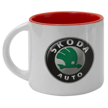 SKODA, Κούπα κεραμική 400ml Λευκή/Κόκκινη