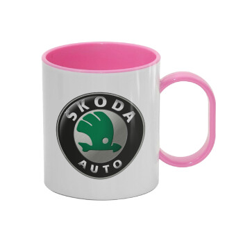 SKODA, Κούπα (πλαστική) (BPA-FREE) Polymer Ροζ για παιδιά, 330ml