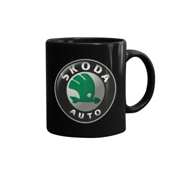 SKODA, Mug black, ceramic, 330ml