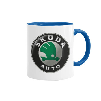SKODA, Mug colored blue, ceramic, 330ml