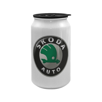 SKODA, Κούπα ταξιδιού μεταλλική με καπάκι (tin-can) 500ml