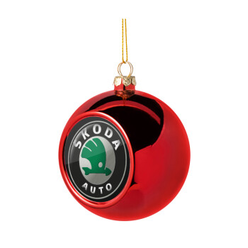 SKODA, Χριστουγεννιάτικη μπάλα δένδρου Κόκκινη 8cm
