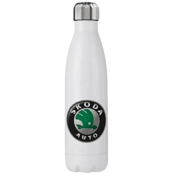 SKODA — Μεταλλικό παγούρι θερμός (Stainless steel), διπλού τοιχώματος, 750ml