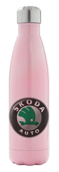 SKODA — Metal mug thermos Pink Iridiscent (Stainless steel), double wall, 500ml