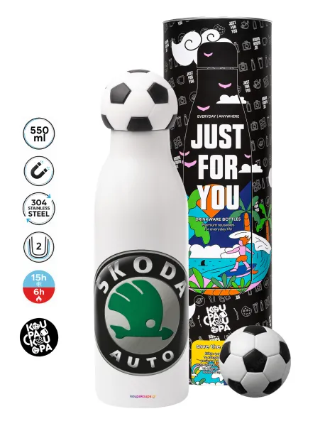 SKODA — Soccer Metal mug thermos, double wall, 550ml