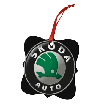 SKODA, Στολίδι Χριστουγεννιάτικο στολίδι polygon ξύλινο 7.5cm