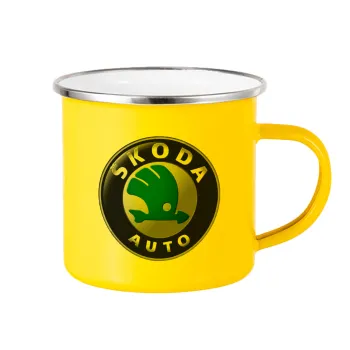 SKODA, Yellow Enamel Metallic Cup 360ml