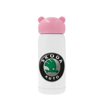 SKODA, Pink stainless steel thermal flask, 320ml