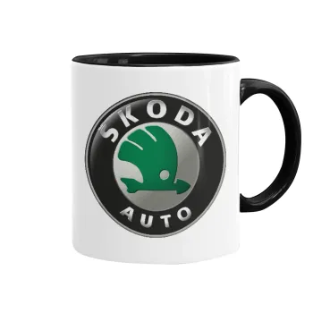 SKODA, Κούπα χρωματιστή μαύρη, κεραμική, 330ml
