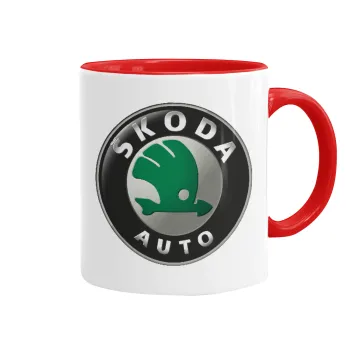 SKODA, Mug colored red, ceramic, 330ml