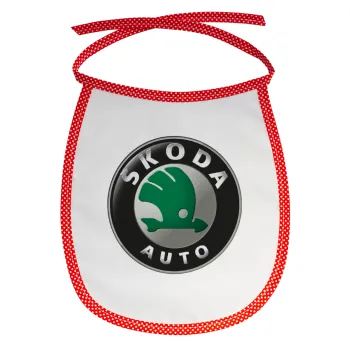SKODA, Σαλιάρα μωρού αλέκιαστη με κορδόνι Κόκκινη
