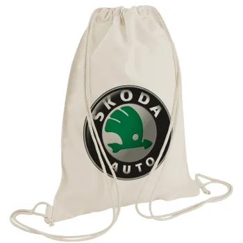 SKODA, Backpack bag GYMBAG natural (28x40cm)