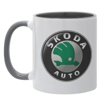 SKODA, Κούπα χρωματιστή γκρι, κεραμική, 330ml