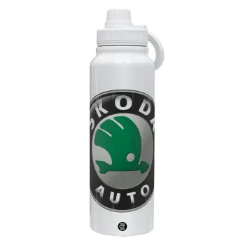 SKODA, Θερμός 1L Ανοξείδωτο με Βάση Κινητού & Διπλά Τοιχώματα