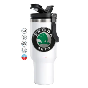 SKODA, Mega Stainless steel Tumbler with lid, double wall 1,2L