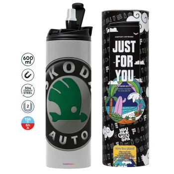 SKODA, Tumbler stainless steel GREY 600ml